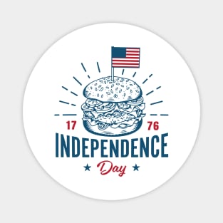 July 4th Independence Day Burger Magnet